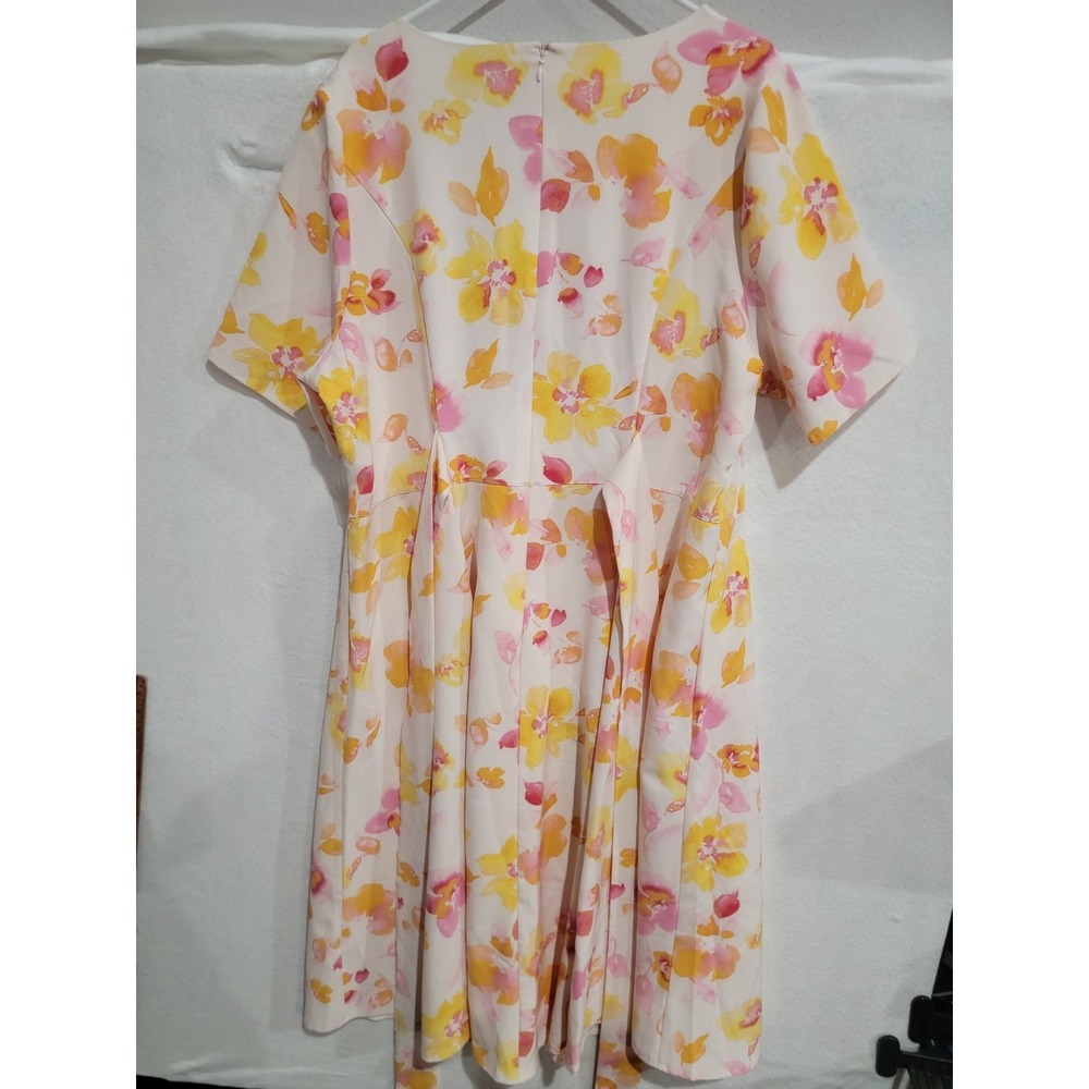 Lane Bryant Plus Sz 24‎ NWT V-Neck Lena Floral Fit & Flare Midi Dress Belted - Picture 8 of 14